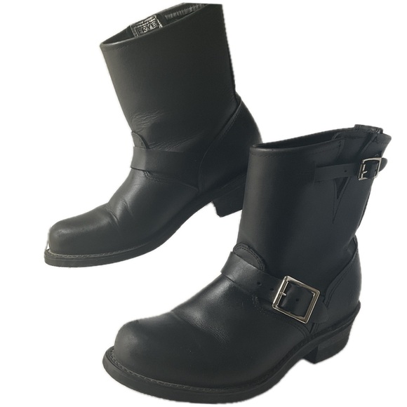 Frye Shoes - Frye 7.5 Women Black Leather Moto Boots